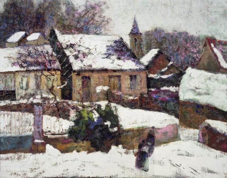 unknow artist Wet Snow, Auvergne oil painting picture